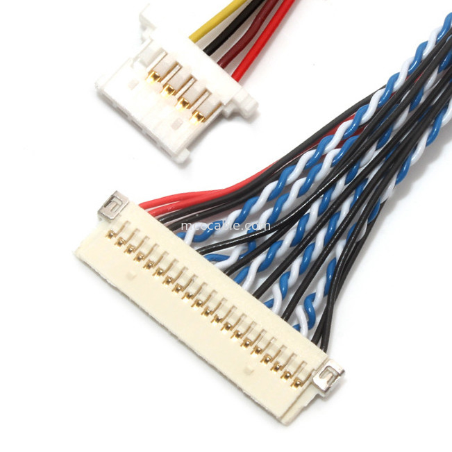30 Pin LVDSのケーブル会議1.0mm 1.25mmの接触ピッチDf19へのDf14