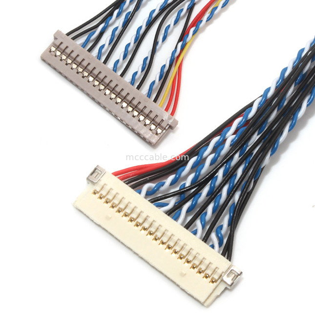 30 Pin LVDSのケーブル会議1.0mm 1.25mmの接触ピッチDf19へのDf14