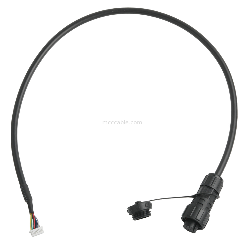 IP67防水コネクタ M16 女性からSH1.0 9P UL 2464 28AWG*4PR+AEBケーブル ROHS