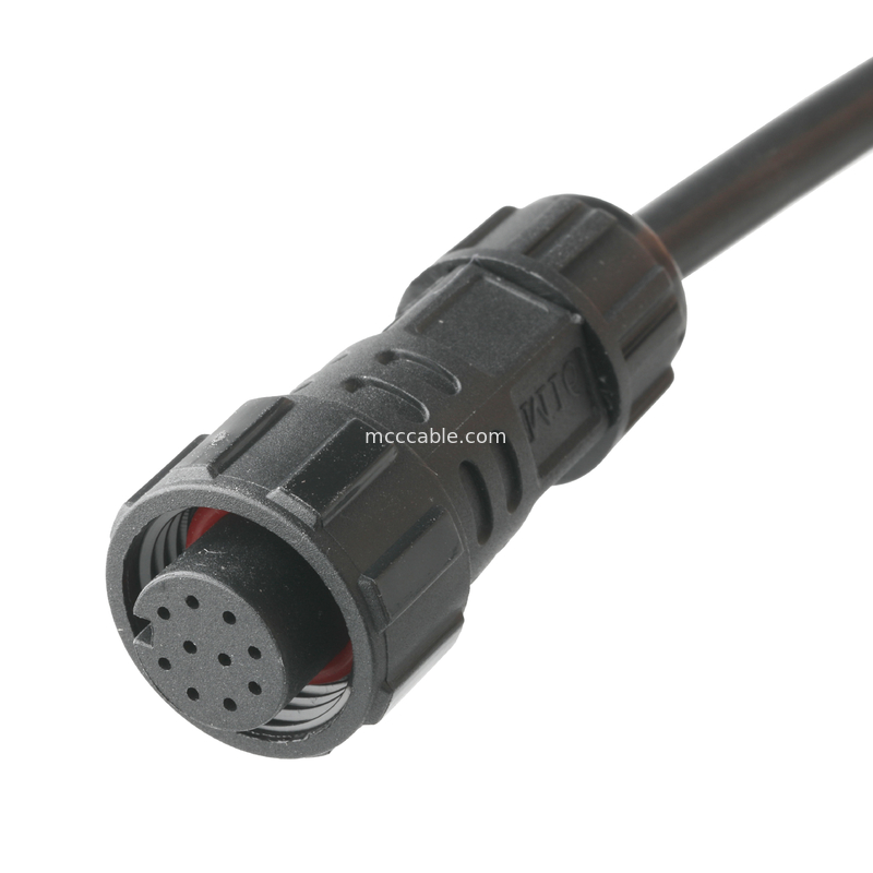 IP67防水コネクタ M16 女性からSH1.0 9P UL 2464 28AWG*4PR+AEBケーブル ROHS