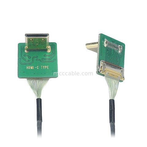 ミニHdmiエルボウヘッドHdケーブルアダプタ ミニHdmi-C2 To 20525-020E-02 To Board サイドコネクタピッチ 0.4mm
