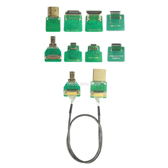 ミニHdmiエルボウヘッドHdケーブルアダプタ ミニHdmi-C2 To 20525-020E-02 To Board サイドコネクタピッチ 0.4mm