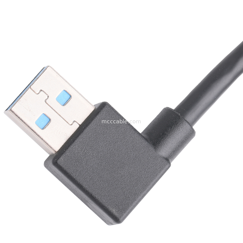 黒 Usb3 0 ケーブル Am 90 度横折 Af ハーフパック スクリュータイプ 形外型