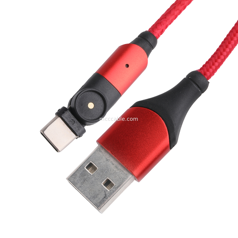 180度回転 USB 3.0タイプAからタイプCケーブル 1.5m アルミシェル充電