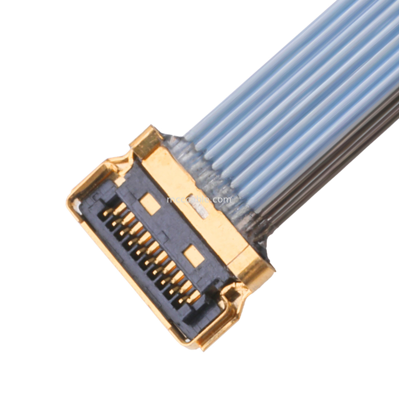 LVDSケーブル 10P 0.35mm ピッチ 20857-010T-01ケーブル組成 ワイヤプラグマイクロコアックスケーブル