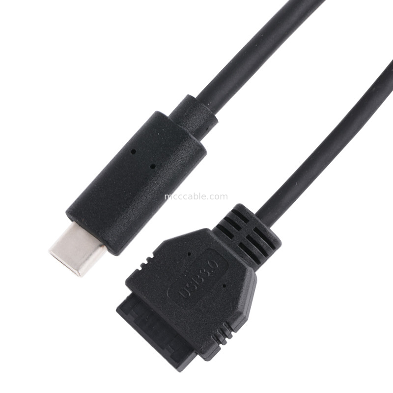 20P 女性USB3.0タイプCからIDCアダプターケーブル 内部抵抗 ブラックPVCワイヤー OEM ODM