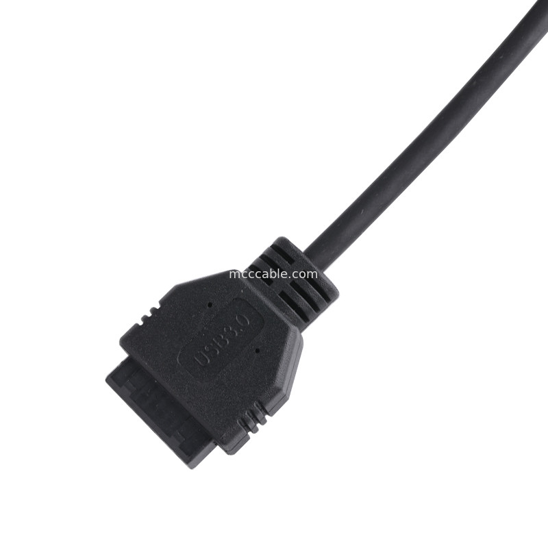 20P 女性USB3.0タイプCからIDCアダプターケーブル 内部抵抗 ブラックPVCワイヤー OEM ODM