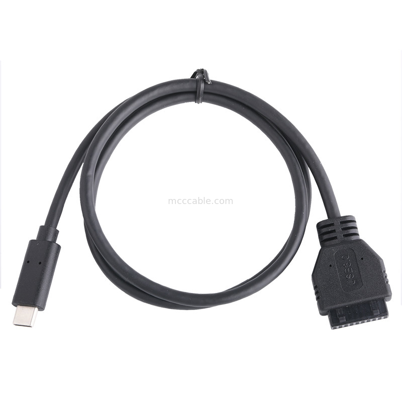 20P 女性USB3.0タイプCからIDCアダプターケーブル 内部抵抗 ブラックPVCワイヤー OEM ODM