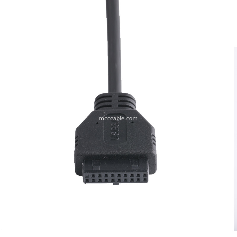 20P 女性USB3.0タイプCからIDCアダプターケーブル 内部抵抗 ブラックPVCワイヤー OEM ODM