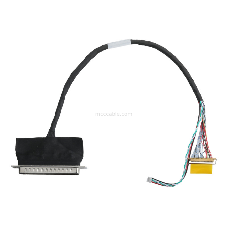 LVDSケーブルアセンブリ D-SUB 男性からモレックス 51021-0400および20453-240T-01ワイヤ接続器 OEM/ODM