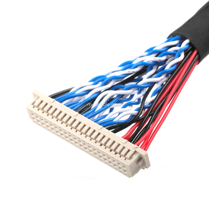 LVDSケーブル DF13-4008-1.250 10 から FI-X30HL と KW30-8P-10 800 ケーブル同軸接続