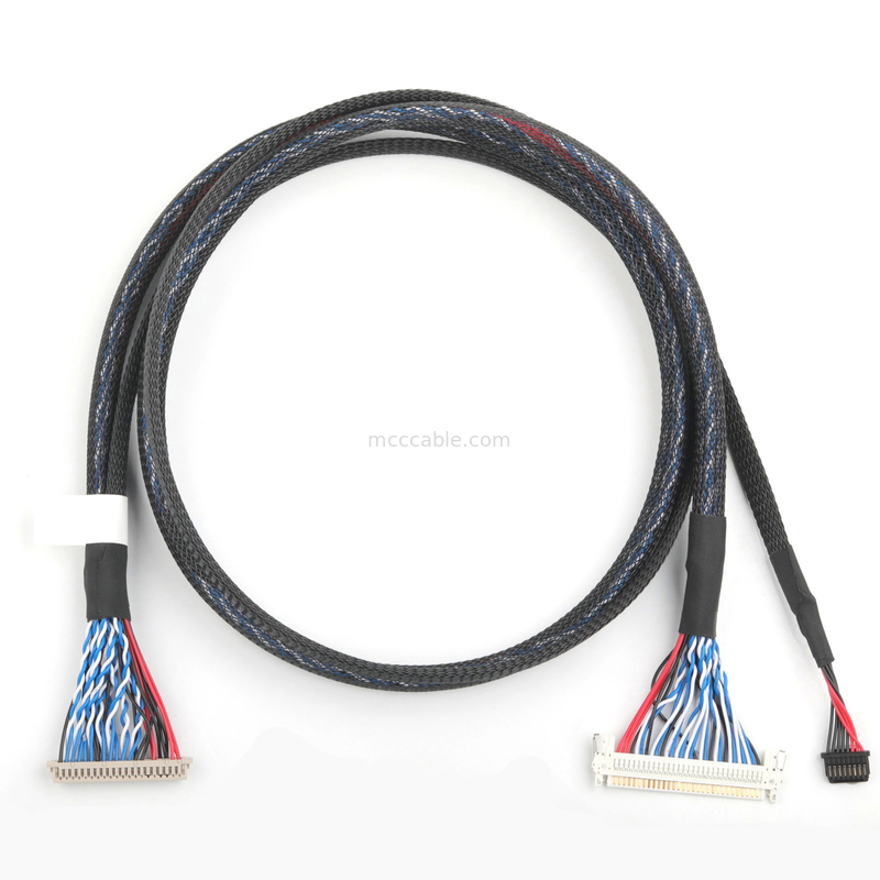 LVDSケーブル DF13-4008-1.250 10 から FI-X30HL と KW30-8P-10 800 ケーブル同軸接続