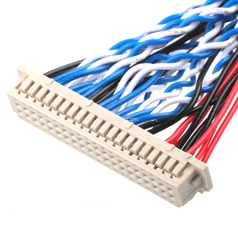 LVDSケーブル DF13-4008-1.250 10 から FI-X30HL と KW30-8P-10 800 ケーブル同軸接続