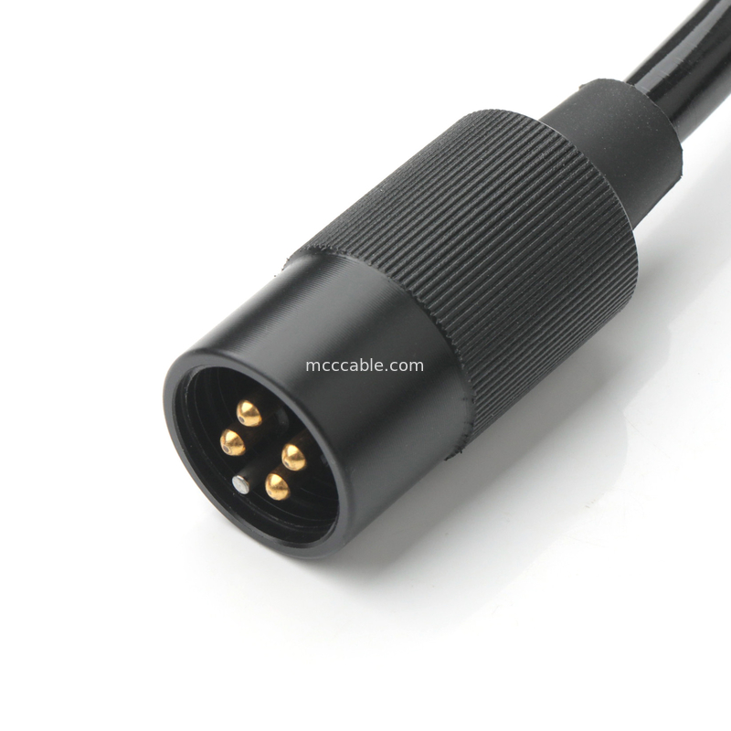 4コア電源ケーブル組 2ピン接続器 600V 125°C 熱縮管