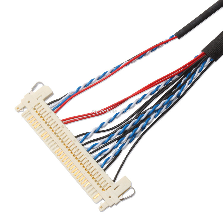 注文ワイヤー馬具FI S20S 20pinは、1.25 MmピッチJAE Lvdsケーブルを表示する
