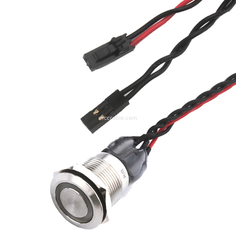 Bulgin Mpi002 28のD4 Molex 50579402へのRlのための赤く青い導かれた電源スイッチ ケーブル