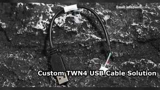 カスタム TWN4 USB 2.0 シールド ケーブル アセンブリ 20cm