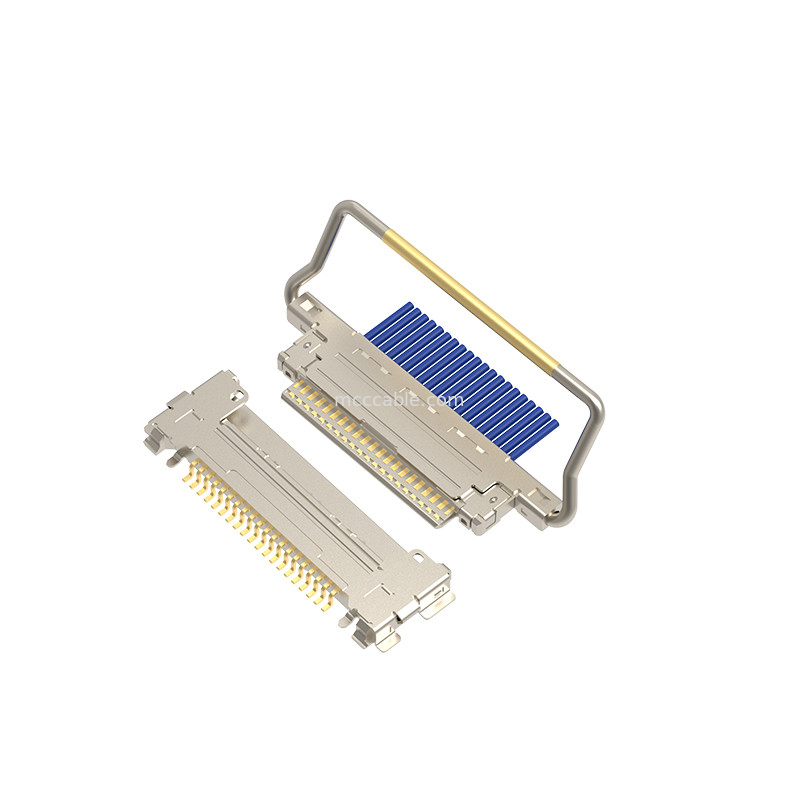 マイクロコアシアルケーブル 20846-040T-01 完全にシールドされた機械ロック lvds 40ピン接続ケーブル