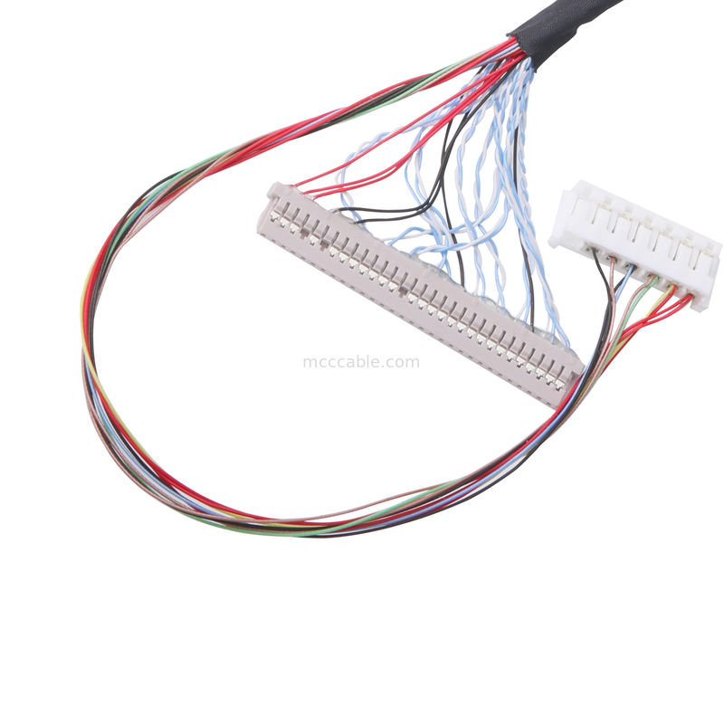 習慣40 Pin Lvdsのケーブル会議0.5mmピッチlcdのlvdsケーブルの横の合うタイプ マイクロ同軸コネクター