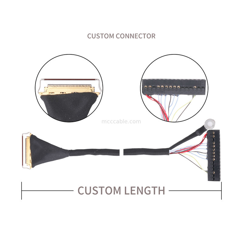 lvdsEDPケーブル ピッチ 0.5mm コアシアルケーブル組成 本物のボディ・プル・リング または真似