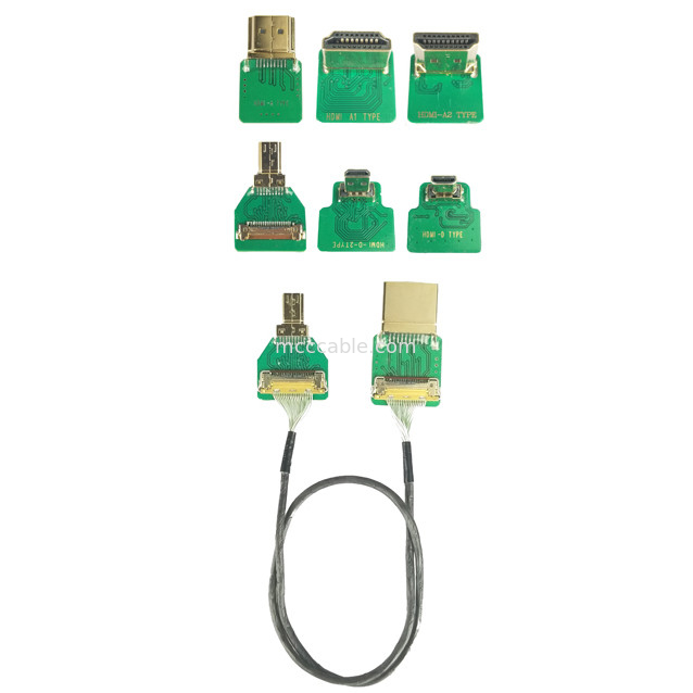 MIPIコネクタアダプター OEM ODM HDMIケーブルアダプター マイクロストレートヘッド HDMI-D-180° To 20454-220-02 20455 20453