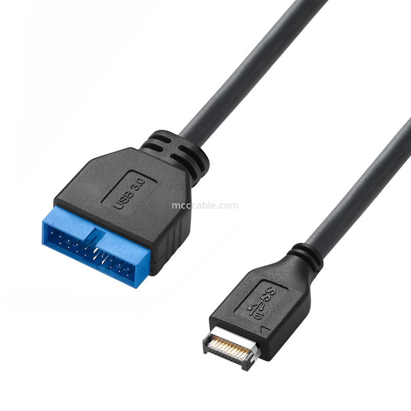 パソコンマザーボード電源ケーブル USB 3.1 Type-E 男性からIDC20P 男性アダプターケーブル 20ピン延長ケーブル