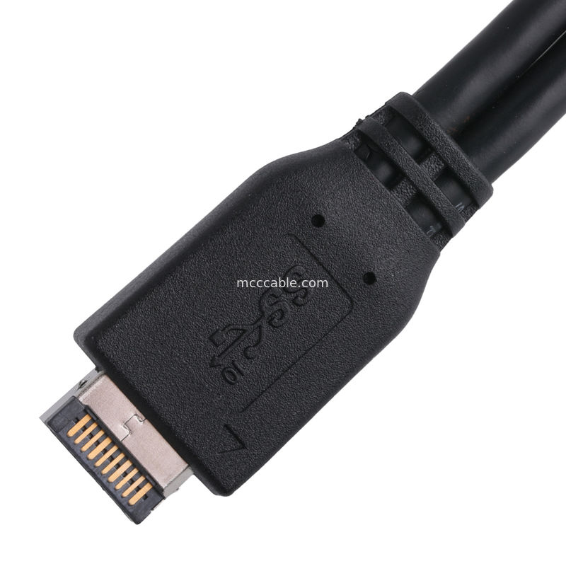 パソコンマザーボード電源ケーブル USB 3.1 Type-E 男性からIDC20P 男性アダプターケーブル 20ピン延長ケーブル