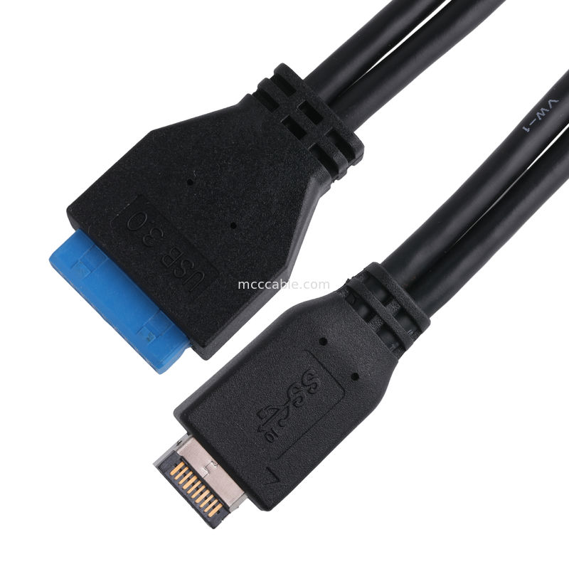パソコンマザーボード電源ケーブル USB 3.1 Type-E 男性からIDC20P 男性アダプターケーブル 20ピン延長ケーブル