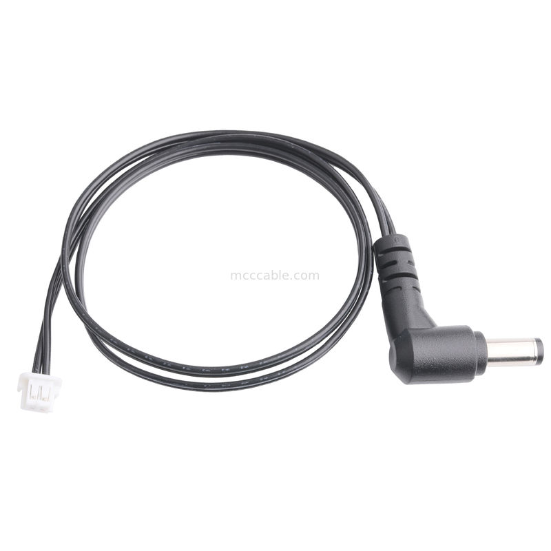 DCプラグ 2.1*5.5mm 溶接型 PVC 外観 鋳造 90 角からホワイトハウジング 2P MOLEX F