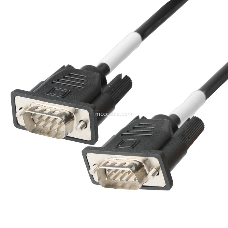 D-SUB-9PIN 男性 SOLDER TYPE 白いゴムコア ニッケル付外殻とD-SUB-9Pin 女性コネクタ OEM/ODM