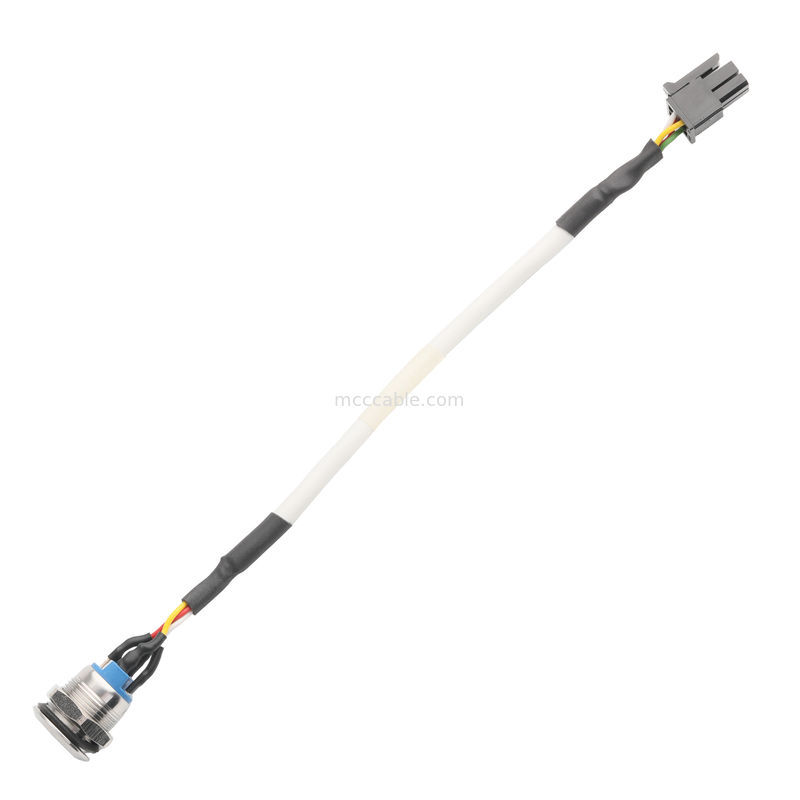 PUSHBUTTON LED ホワイト M12 IP65/IP67 から HSG MALE 43025-0400 ピッチ 3.0mm MX パワースイッチアクティベーター