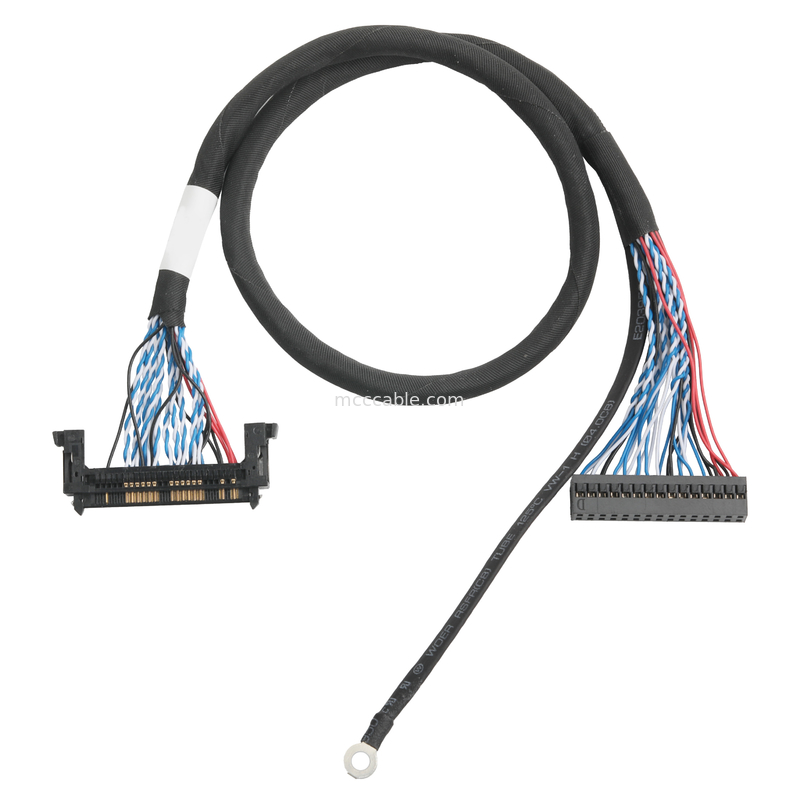 LVDSケーブルアセンブリ JAE FI-RE51HL 51Pin から DP2.0 30Pin または EGN UL 1571 28AWGケーブルOEM/ODM