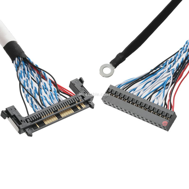 LVDSケーブルアセンブリ JAE FI-RE51HL 51Pin から DP2.0 30Pin または EGN UL 1571 28AWGケーブルOEM/ODM