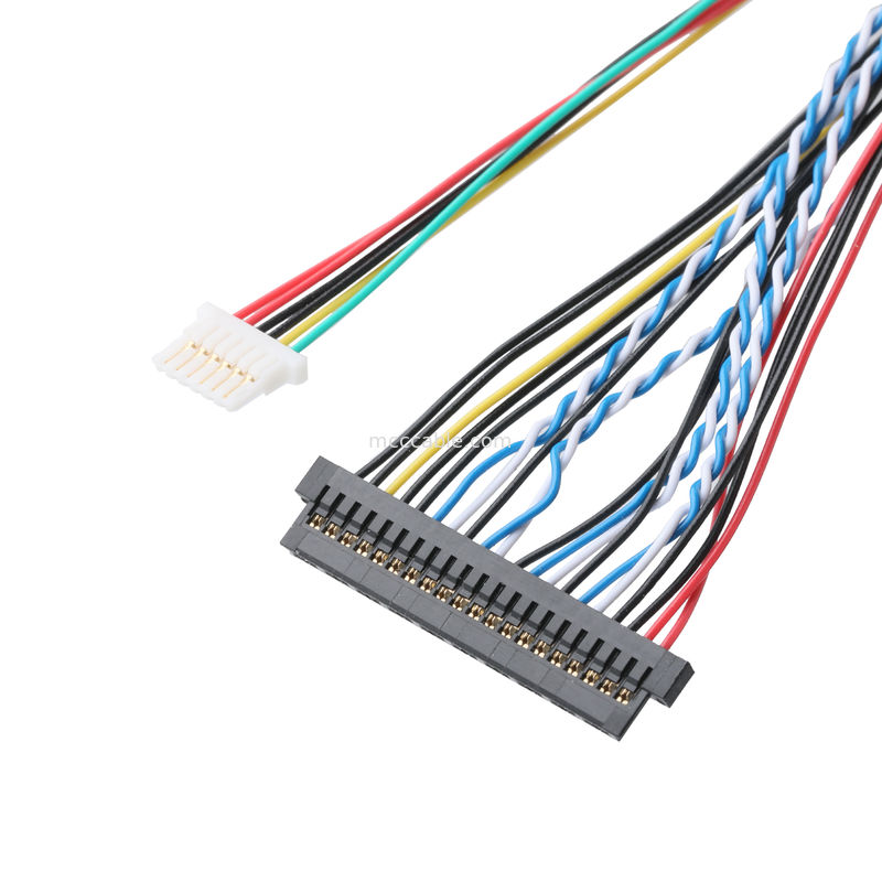 JAE FI-X30HL 30P 1.0mm pitch to JAE FI-S20S 20P and SHLP-6P LVDSケーブル組装 OEM/ODM