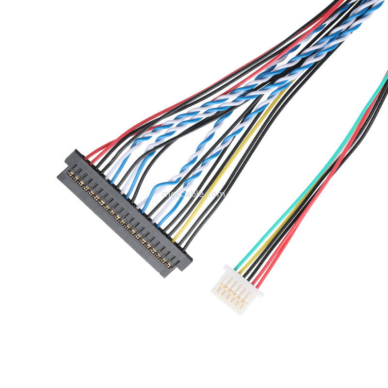 JAE FI-X30HL 30P 1.0mm pitch to JAE FI-S20S 20P and SHLP-6P LVDSケーブル組装 OEM/ODM