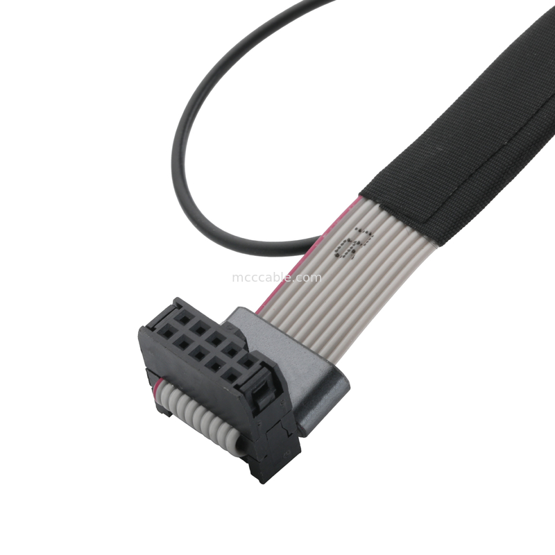 IDC FC-10PとTER M4ピッチ 1.27mm リングワイヤ UL2651 28AWGケーブルOEM/ODM付き地面ケーブル接続器