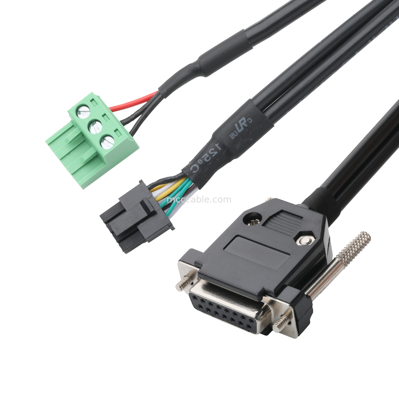 パーソナライズされた産業用ケーブルコネクタ DB-15P 女性からHSG 43025-0800ピッチ3.0mmと691352710003ピッチ5.8mm