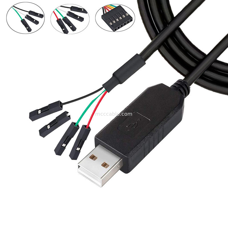 FTDIチップ USB To 6P TTL-232R-3V3 5Vレベルモジュール シリアルポートケーブル Ttl3.3v5v,カスタマイズ可能な電源ピン番号