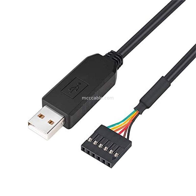 FTDIチップ USB To 6P TTL-232R-3V3 5Vレベルモジュール シリアルポートケーブル Ttl3.3v5v,カスタマイズ可能な電源ピン番号