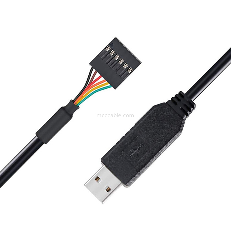 FTDIチップ USB To 6P TTL-232R-3V3 5Vレベルモジュール シリアルポートケーブル Ttl3.3v5v,カスタマイズ可能な電源ピン番号
