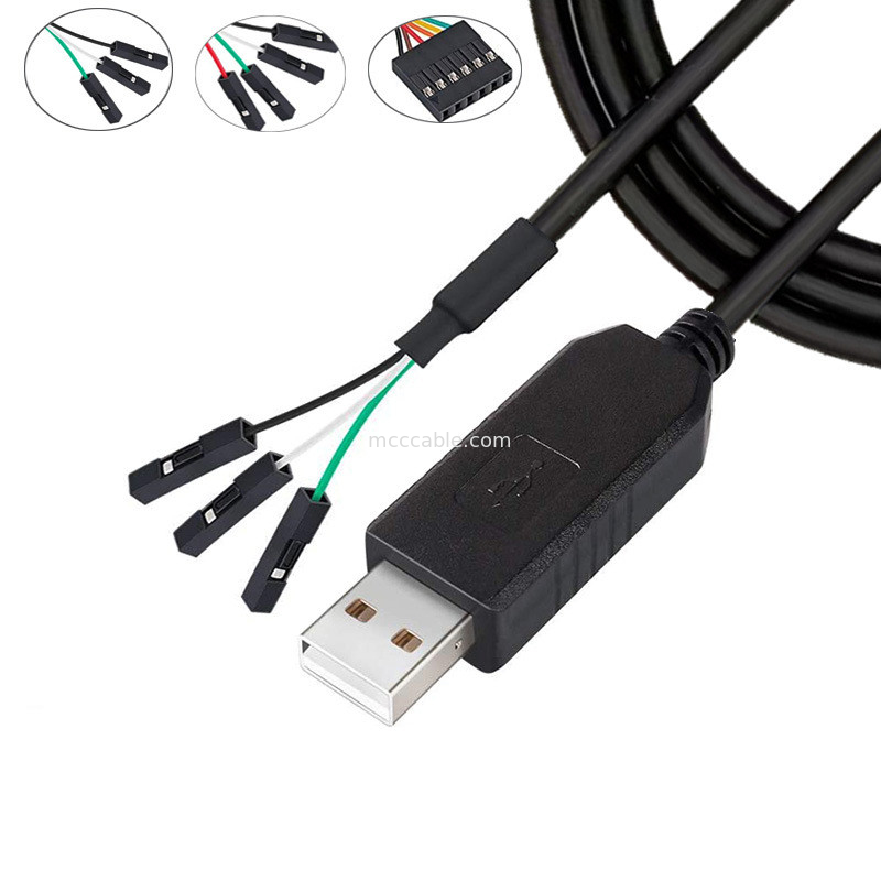 FTDIチップ USB To 6P TTL-232R-3V3 5Vレベルモジュール シリアルポートケーブル Ttl3.3v5v,カスタマイズ可能な電源ピン番号