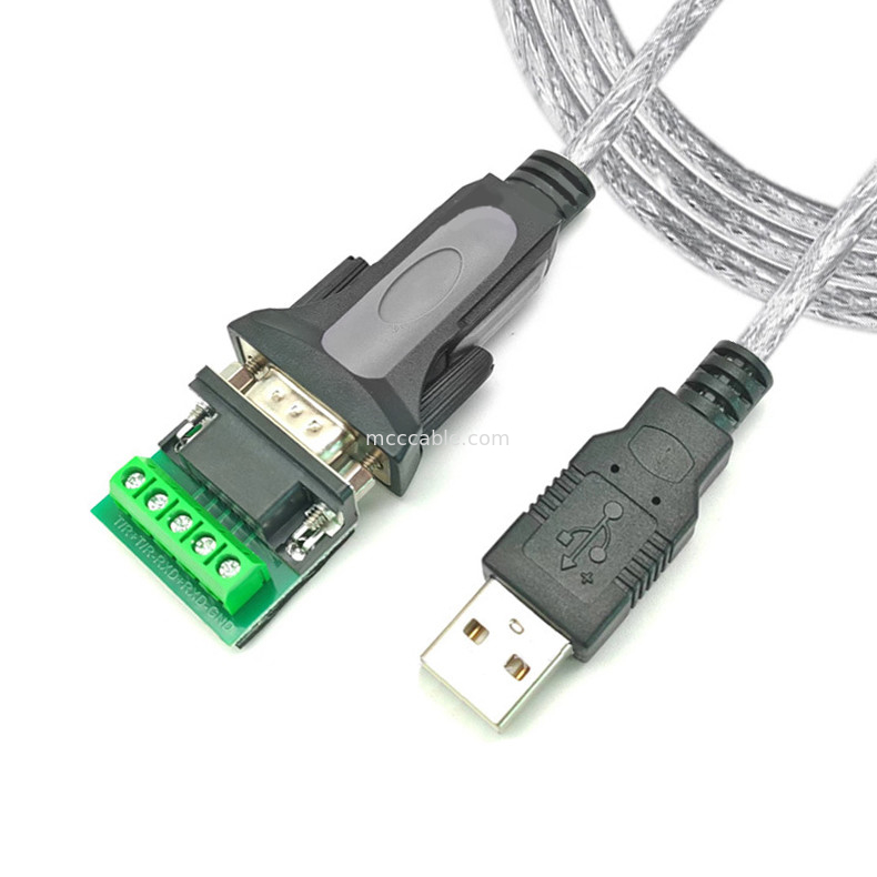 USB-A から RS485 シリアルポート DB9 産業用デジタル信号ケーブル,異なるインターフェースカスタマイズをサポート
