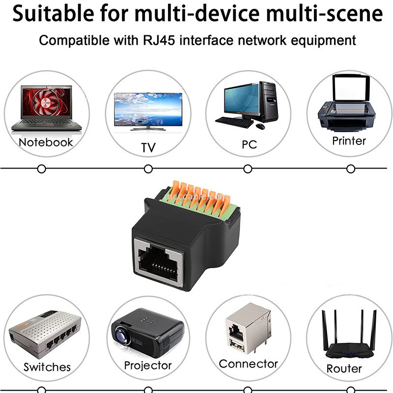 RJ45 プロトコル 8Pin コア ウェルディングなしのクイック接続端末 女性 8P8C クリスタルヘッドネットワーク,スレッド