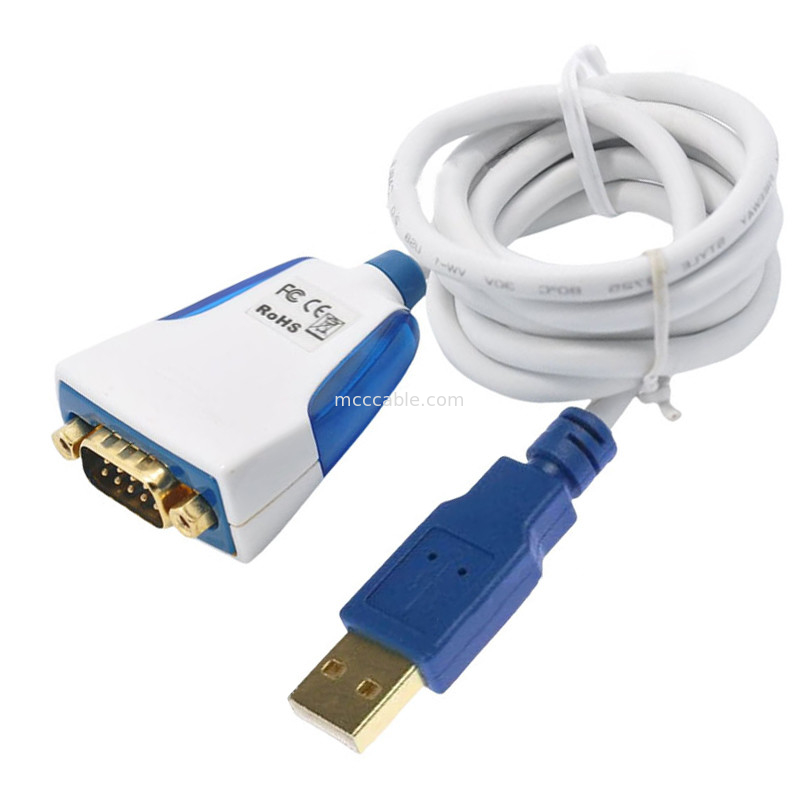 組み込み電子機器と工業用DB9Mコネクタ付きのUSB-AからRS232シリアルケーブル