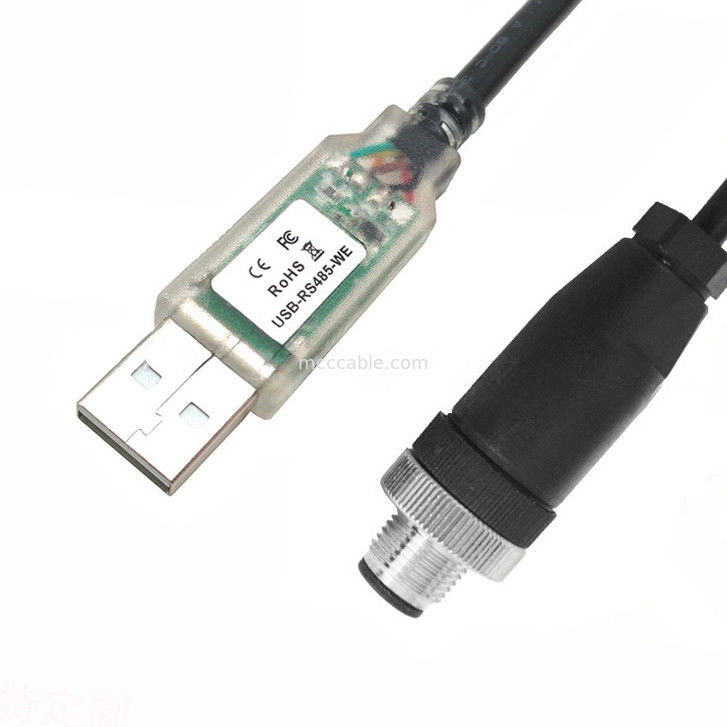 USB-A から RS485-M12 M8 防水コネクタ