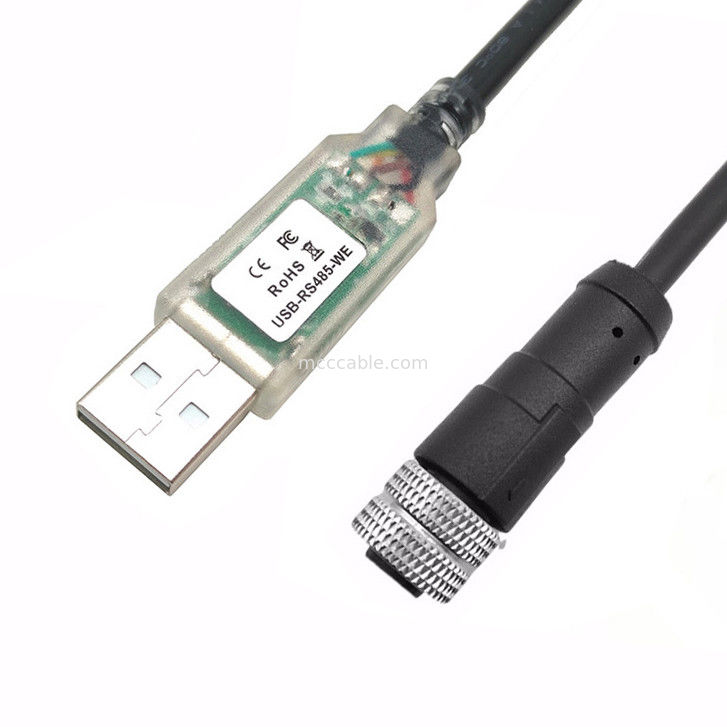 USB-A から RS485-M12 M8 防水コネクタ