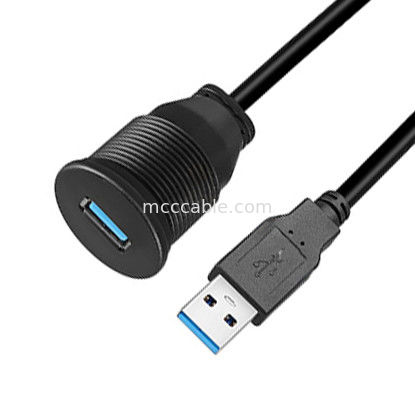 カスタムハーネス USB3.0 カルブ 車用ダッシュボードケーブル 丸型頭 USB3.0 男性から女性延長ケーブル 防水ケーブル