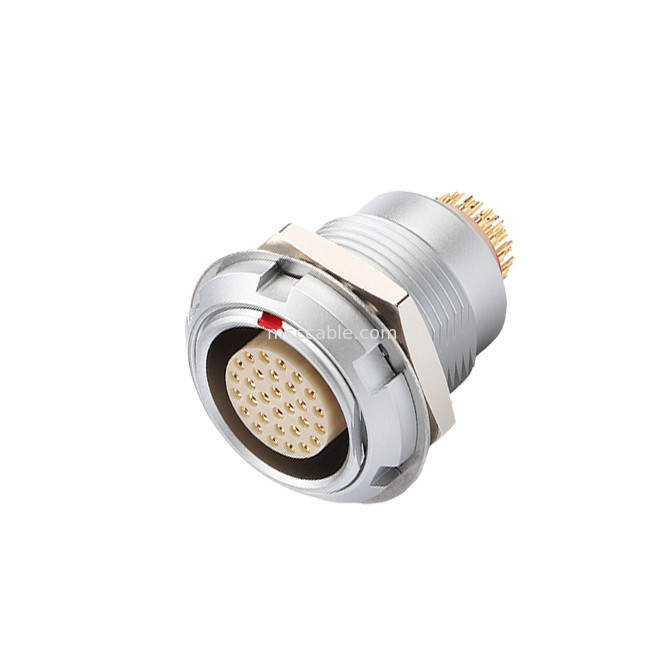 工業用防水コネクタBシリーズZ2 5Pin ダブルナット 溶接 プリント回路板 ピンコア (直角)