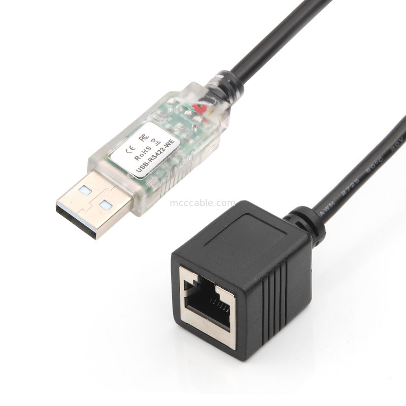 USB RS422 から RJ45 8P8C 女性 ニッケル付 WB-1800-BT 産業ネットワーク デバッグ アダプターケーブル