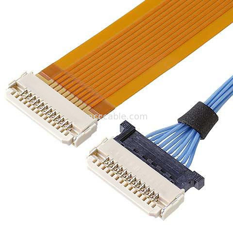 横軸マイクロコアシアルケーブル 0.5mm ピッチ DW-5 20598-008T-02 容器プラグ 8ピン